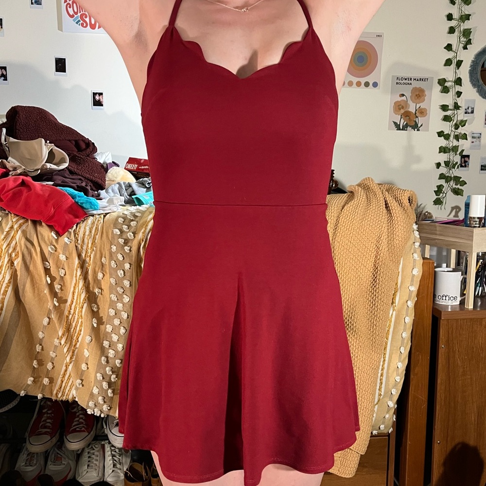 red mini dress